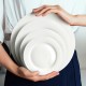 Fine Bone China Round Dinner Plate Crockery White Ceramic Charger Plates for Wedding Full Hotel Dish Plate Set Customizable Logo