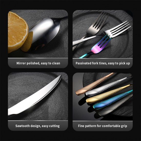 Wholesale Hotel Restaurant Cutlery Set Stainless Steel Flatware Sets for Wedding Metal Fork Spoon Knife Silverware Set