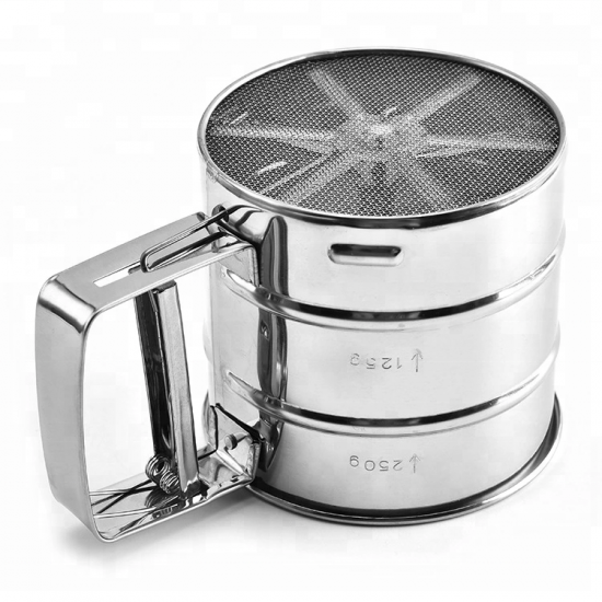 Manual Stainless Steel Flour Shaker Sifter for Bakery and Pastry Tools Metal Usage for Baking