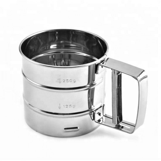 Manual Stainless Steel Flour Shaker Sifter for Bakery and Pastry Tools Metal Usage for Baking