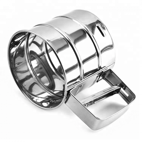 Manual Stainless Steel Flour Shaker Sifter for Bakery and Pastry Tools Metal Usage for Baking