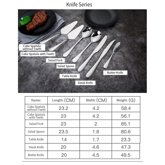 Customizable Design Simple Silverware Set Stainless Steel Knife Fork Spoon Cutlery Kit Laser Engraving Logo Flatware for Hotel