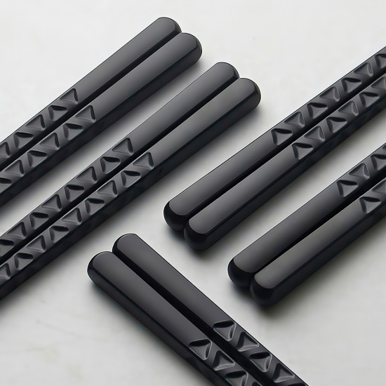 Aoosy Custom Fiberglass Alloy Chopsticks With Logo Reusable Chinese Japanese Sushi Chop Stick Colorful Plastic Chopstick Set