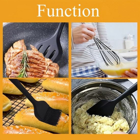 Hot Selling Luxury 5pcs Heat-Resistant Silicone Kitchen Utensils New Home and Kitchen Accessories Cooking Spatula Set