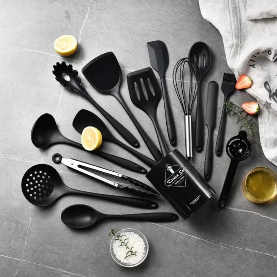 32 Piece Kitchen Tools Gadgets Heat Resistant Silicone Cooking Utensils Set for Kitchen Cookware Tools