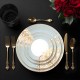 Luxury Gold Rim Arabic Royal Charger Plates Blue and White Floral Dinner Plates Bohemian Fine Bone China Dishes for Wedding