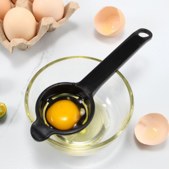 Eco-Friendly Food Grade Plastic Egg Yolk Separator PP Long Handle Quick Filter for Baking Kitchen Utensils and Egg Beaters