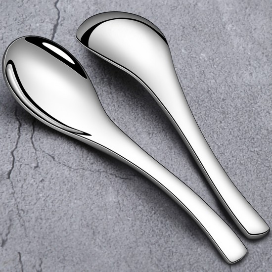 Luxury Stainless Steel Earl Serving Spoons for Soup Custom Metal Round Dessert Spoon