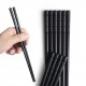 High Quality Black Fiberglass Chopsticks Reusable Asian Sushi Chop Sticks for Food