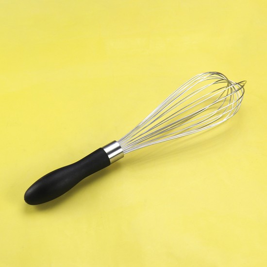 Practical Kitchen Baking Tools Manual 12 Inch Stainless Steel Egg Beater Egg Whisk with Plastic Handle