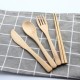Reusable Fork Knife and Spoon Set for Travel Camping Natural Wooden Kids Cutlery Flatware Sets