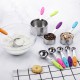 Stainless Steel Measuring Cups and Measuring Spoons Set 10 Pcs/set Kitchen Cooking Measurement with Multi Color Soft Handle