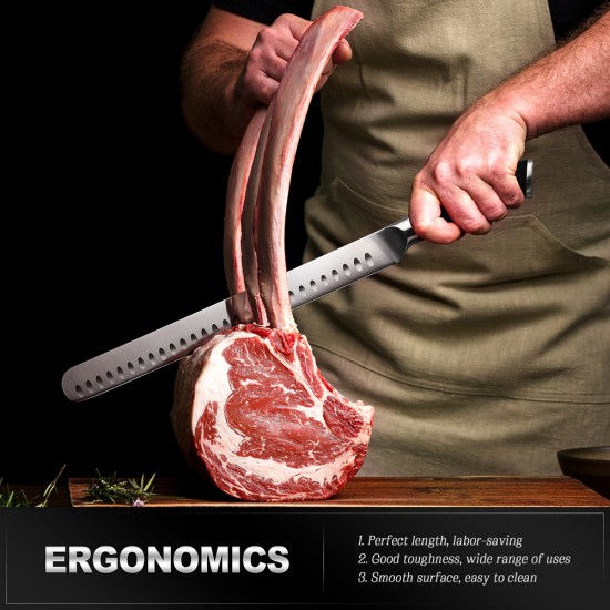 Stainless Steel Ham Meat Slicing Knife 12inch Beef Brisket Knives Metal Watermelon Knife