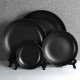 Wholesale Matte Black Porcelain Charger Plate 30cm Ceramic Dinner Plate Salad Plate Set for Restaurant Hotel