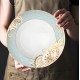 Luxury Gold Rim Arabic Royal Charger Plates Blue and White Floral Dinner Plates Bohemian Fine Bone China Dishes for Wedding