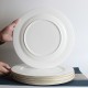 Gold Rim Bone China Dinner Set White Charger Plates for Wedding Decoration Assiette En Porcelaine
