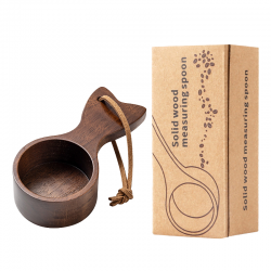 Eco-Friendly Walnut Wood Espresso Coffee Bean Spoon Accessory for Measuring and Dosing Tea Sugar Coffee