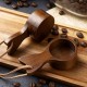 Eco-Friendly Walnut Wood Espresso Coffee Bean Spoon Accessory for Measuring and Dosing Tea Sugar Coffee