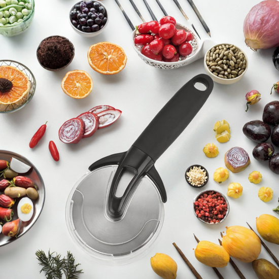 Stainless Steel Disposable Pizza Slicer Cutter Wheel with Protective Cover Customizable Logo Pizza Tools