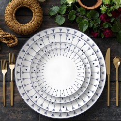 Blue Dandelion Seeds Decorative Plates for Events Fine Bone China French Country Dishes Dinnerware