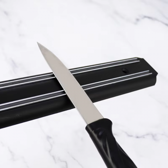 Wall Mounted Magnetic Knife Holder Stainless Steel and Plastic Storage Rack Easy Solution for Kitchen Knives