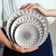 Wholesale Porcelain Geometric Stripe Dinner Plate Nordic Black and White Ceramic Plates for Restaurant Decoration