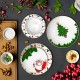 Bone China Christmas Holiday Dishes Dinnerware Set Complete Father Christmas Tableware Xmas Dining Ware Plates Set