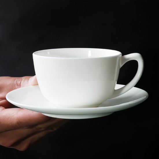 Custom Italian Cappuccino Tea Cups with Saucers Set Ceramic Flat White Coffee Mug Teacup