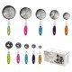 Stainless Steel Measuring Cups and Measuring Spoons Set 10 Pcs/set Kitchen Cooking Measurement with Multi Color Soft Handle
