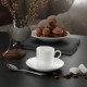 Personalized Turkish Coffee Cups and Saucer Set Fancy Bone China 3.5 oz White Espresso Cups Set
