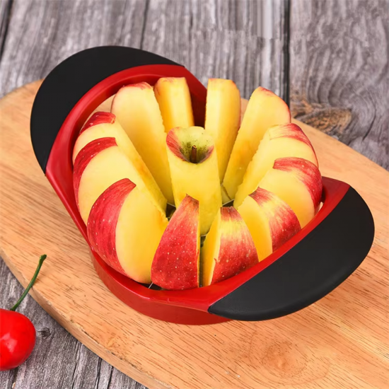 Professional Kitchen Creative Fruit Vegetable Tool 12-Stainless Steel Blade Plastic Apple Slicer with Anti-Slip Handle