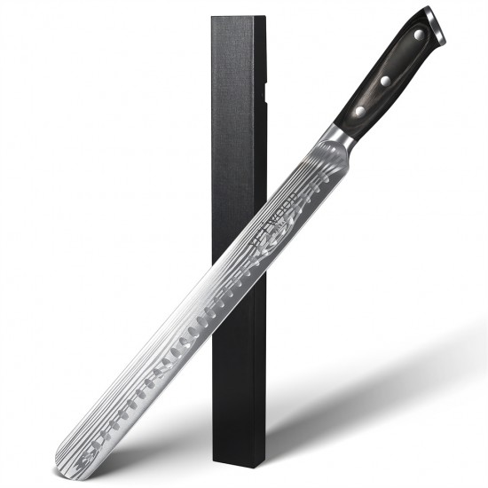 Custom Sharp Metal Brisket Cutting Knives Stainless Steel BBQ Steak Ham Slicing Knife