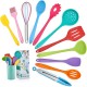 Wholesale Eco Friendly Food Grade 12 Piece Colorful Silicone Kitchen Cooking Tools Utensils Sets with Holder