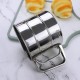 Stainless Steel Double Layers Sieve with Hand Press Flour Sifter Kitchen Tools Manual Flour Sieve Flour Screen Baking Tools