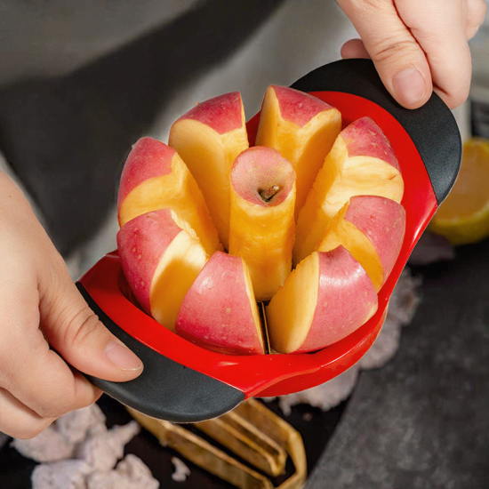 Extra Sharp 8 Blades Manual Stainless Steel Apple Cutter Easy Grip Handle Lightweight Fruti Corer High Quality Metal Material