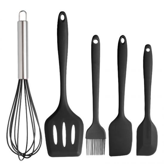 Hot Selling Luxury 5pcs Heat-Resistant Silicone Kitchen Utensils New Home and Kitchen Accessories Cooking Spatula Set