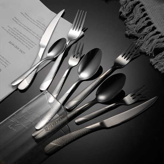 Wholesale Hotel Restaurant Cutlery Set Stainless Steel Flatware Sets for Wedding Metal Fork Spoon Knife Silverware Set